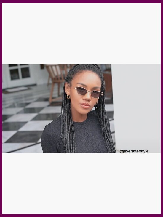 Metal Frame Cateye Sunglasses UV400 Protection Small Fit main image 4